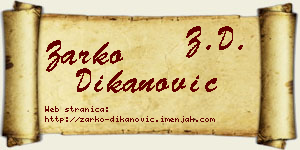 Žarko Dikanović vizit kartica